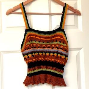 Cottage core multi-color knit Cider top